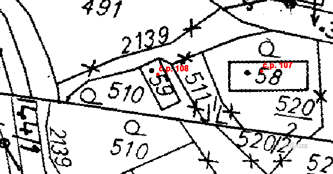 Žibřidice 108, Křižany na parcele st. 59 v KÚ Žibřidice, Katastrální mapa