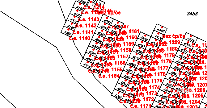 Kuřim 1156 na parcele st. 4050 v KÚ Kuřim, Katastrální mapa