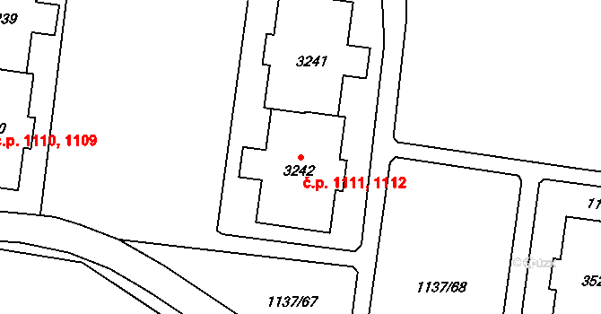 Bolevec 1111,1112, Plzeň na parcele st. 3241 v KÚ Bolevec, Katastrální mapa