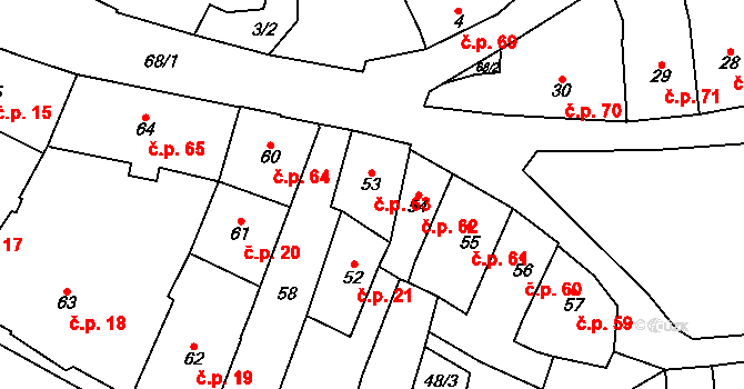 Loket 63 na parcele st. 53 v KÚ Loket, Katastrální mapa
