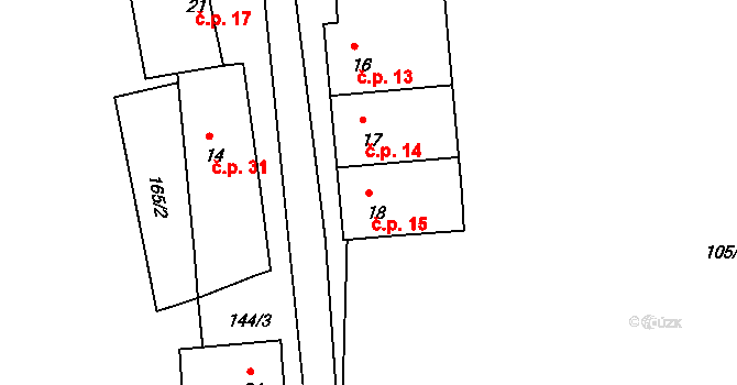 Netovice 15, Slaný na parcele st. 18 v KÚ Netovice, Katastrální mapa