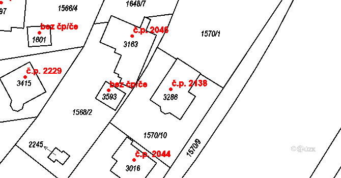Říčany 2138 na parcele st. 3286 v KÚ Říčany u Prahy, Katastrální mapa
