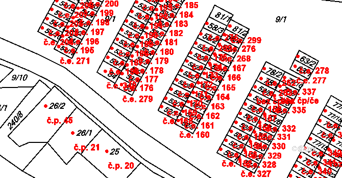 Chanov 170, Obrnice na parcele st. 52/19 v KÚ Chanov, Katastrální mapa
