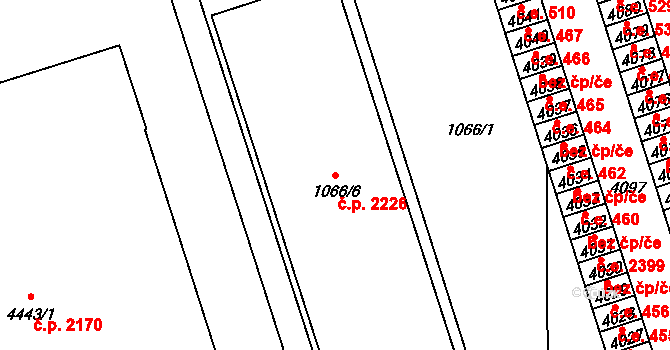 Řečkovice 2226, Brno na parcele st. 1066/6 v KÚ Řečkovice, Katastrální mapa