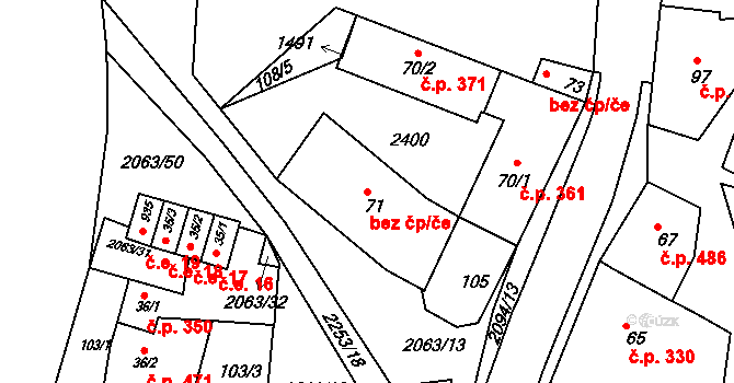 Brtnice 38651891 na parcele st. 71 v KÚ Brtnice, Katastrální mapa