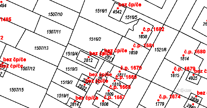 Česká Třebová 39388891 na parcele st. 2811 v KÚ Česká Třebová, Katastrální mapa