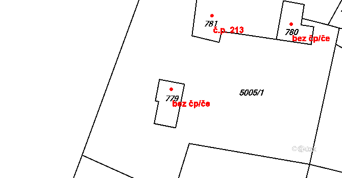 Horní Bečva 39562891 na parcele st. 779 v KÚ Horní Bečva, Katastrální mapa