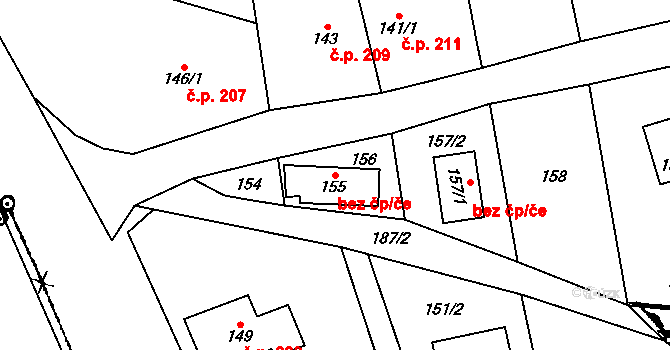 Staříč 40351891 na parcele st. 155 v KÚ Staříč, Katastrální mapa