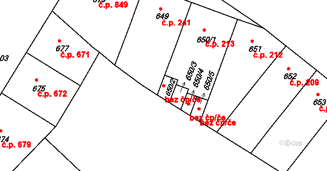 Praha 40371891 na parcele st. 650/2 v KÚ Nusle, Katastrální mapa