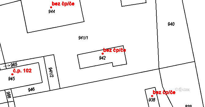Lesná 40967891 na parcele st. 942 v KÚ Lesná u Znojma, Katastrální mapa