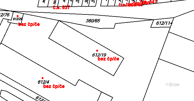 Nový Šaldorf-Sedlešovice 40976891 na parcele st. 612/19 v KÚ Sedlešovice, Katastrální mapa