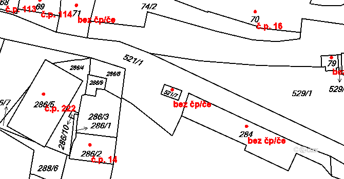 Praha 42234891 na parcele st. 521/7 v KÚ Lysolaje, Katastrální mapa