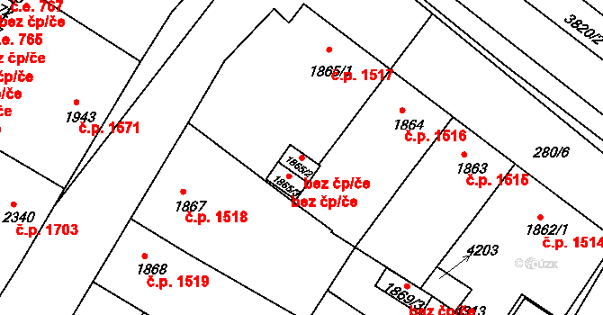 Rakovník 44459891 na parcele st. 1865/2 v KÚ Rakovník, Katastrální mapa