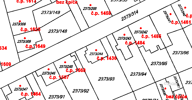 Předměstí 1436, Opava na parcele st. 2373/244 v KÚ Opava-Předměstí, Katastrální mapa