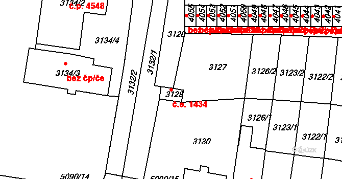 Chomutov 45061891 na parcele st. 3129 v KÚ Chomutov II, Katastrální mapa