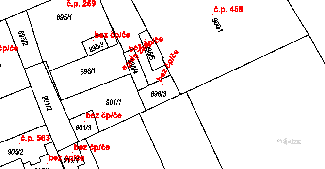 Třinec 46487891 na parcele st. 896/3 v KÚ Třinec, Katastrální mapa