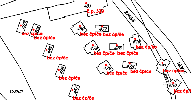 Borová 46560891 na parcele st. 479 v KÚ Borová u Poličky, Katastrální mapa
