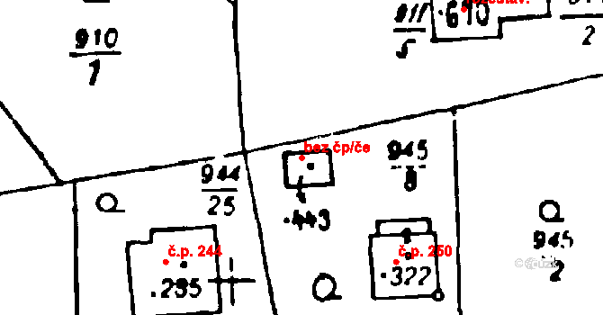 Osek 47239891 na parcele st. 443 v KÚ Osek u Rokycan, Katastrální mapa