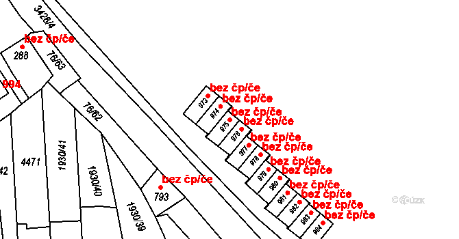 Hrušovany nad Jevišovkou 47465891 na parcele st. 975 v KÚ Hrušovany nad Jevišovkou, Katastrální mapa