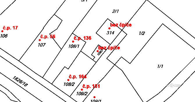 Holešov 47549891 na parcele st. 108/3 v KÚ Dobrotice, Katastrální mapa