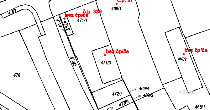 Zdounky 47818891 na parcele st. 471/3 v KÚ Zdounky, Katastrální mapa