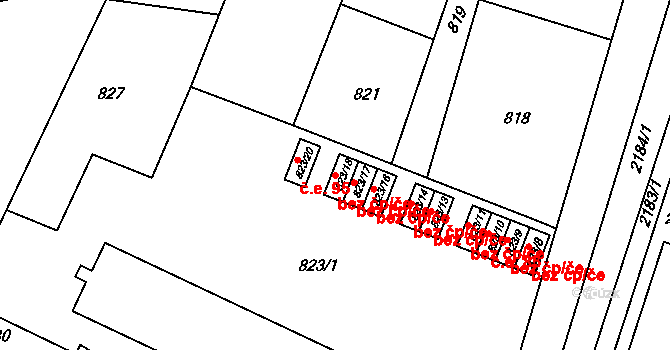 Moravský Krumlov 49650891 na parcele st. 823/18 v KÚ Moravský Krumlov, Katastrální mapa