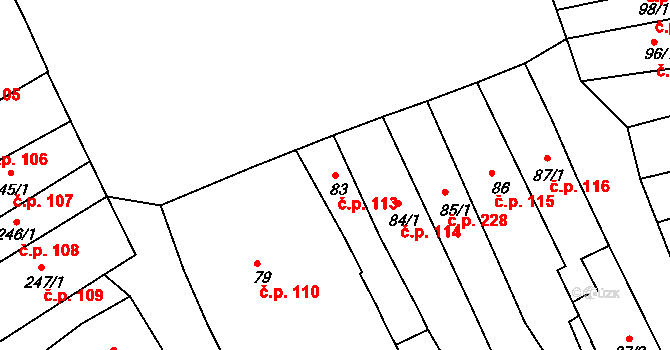 Broumov 113 na parcele st. 83 v KÚ Broumov, Katastrální mapa