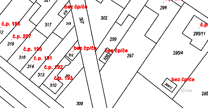 Křelov-Břuchotín 102402892 na parcele st. 1063 v KÚ Křelov, Katastrální mapa