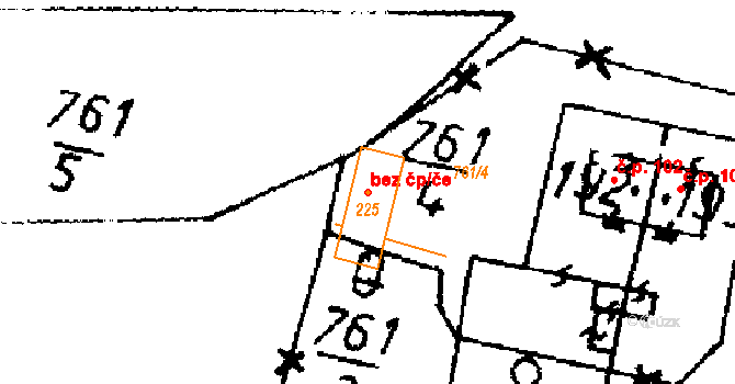 Kryry 105399892 na parcele st. 225 v KÚ Strojetice u Podbořan, Katastrální mapa