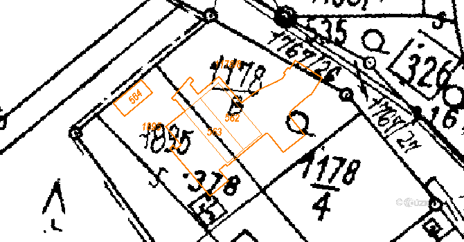 Hojsova Stráž 212, Železná Ruda na parcele st. 563 v KÚ Hojsova Stráž, Katastrální mapa