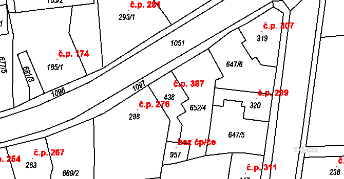 Bohosudov 387, Krupka na parcele st. 438 v KÚ Bohosudov, Katastrální mapa