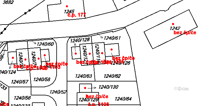 Liberec VI-Rochlice 1105, Liberec na parcele st. 1240/116 v KÚ Rochlice u Liberce, Katastrální mapa