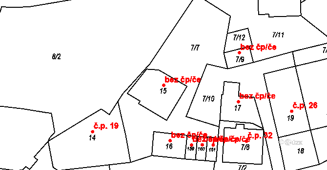 Kozlany 38355892 na parcele st. 15 v KÚ Kozlany, Katastrální mapa