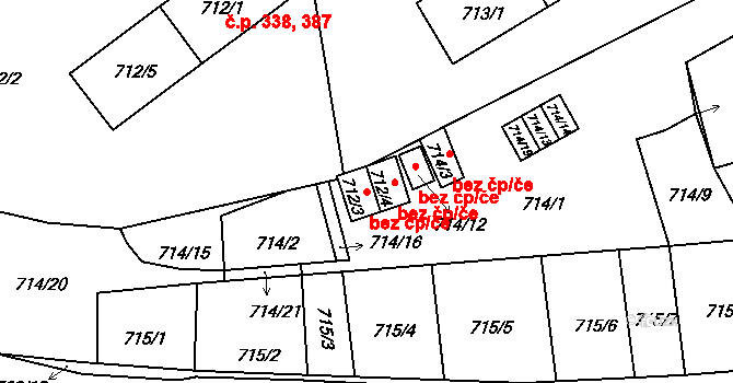 Zbůch 39657892 na parcele st. 712/3 v KÚ Zbůch, Katastrální mapa