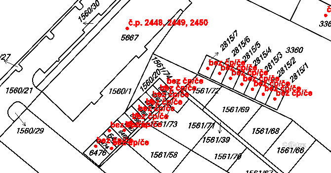 Písek 39970892 na parcele st. 6462 v KÚ Písek, Katastrální mapa