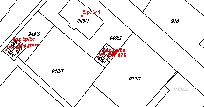 Bystřice nad Pernštejnem 42659892 na parcele st. 951 v KÚ Bystřice nad Pernštejnem, Katastrální mapa
