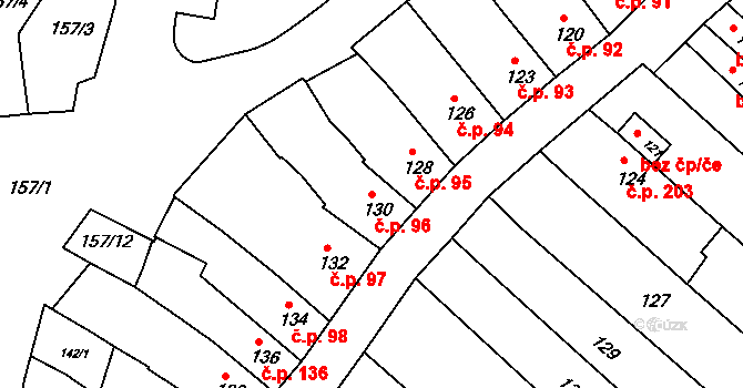 Pustiměř 96 na parcele st. 130 v KÚ Pustiměř, Katastrální mapa