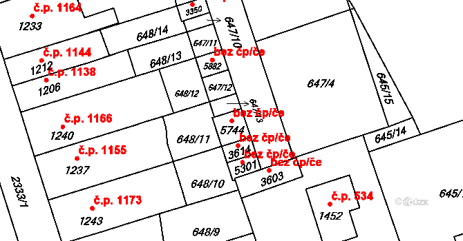Hranice 49024892 na parcele st. 5744 v KÚ Hranice, Katastrální mapa
