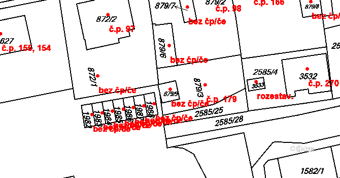Domažlice 50001892 na parcele st. 879/9 v KÚ Domažlice, Katastrální mapa