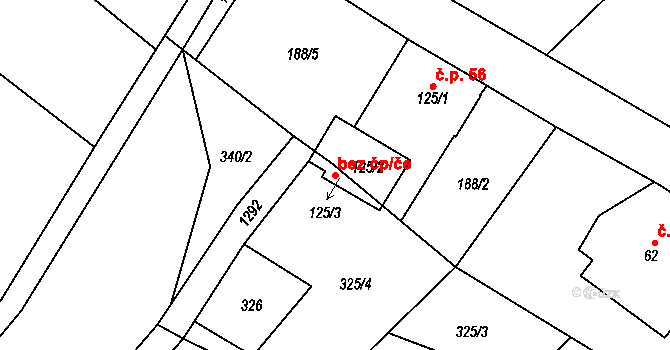 Lípa nad Orlicí 50047892 na parcele st. 125/2 v KÚ Lípa nad Orlicí, Katastrální mapa