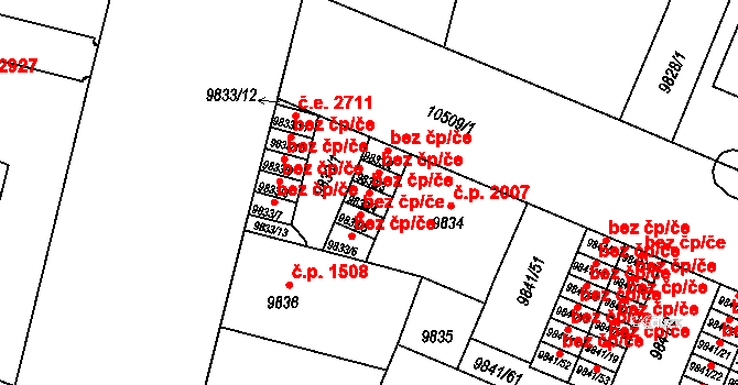 Plzeň 50134892 na parcele st. 9833/4 v KÚ Plzeň, Katastrální mapa