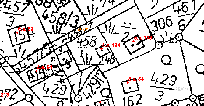 Černíny 134 na parcele st. 248 v KÚ Černíny, Katastrální mapa