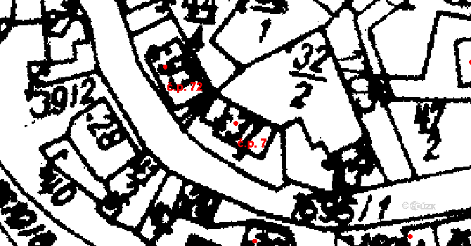 Jakubov 7, Vojkovice na parcele st. 31 v KÚ Jakubov, Katastrální mapa