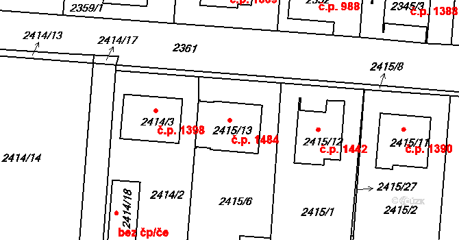 České Budějovice 6 1484, České Budějovice na parcele st. 2415/13 v KÚ České Budějovice 6, Katastrální mapa