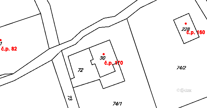 Bobr 170, Žacléř na parcele st. 30 v KÚ Bobr, Katastrální mapa