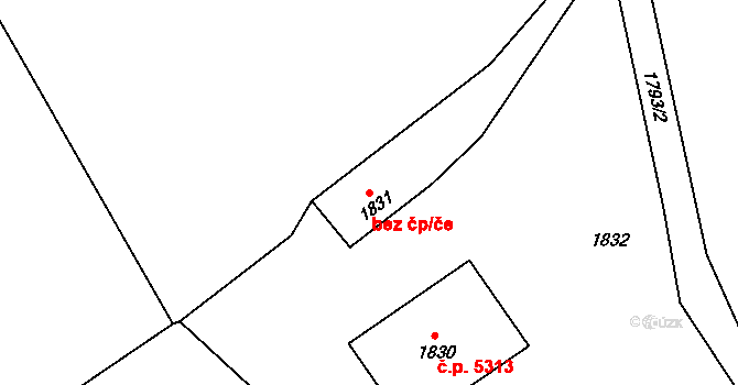 Jablonec nad Nisou 38456893 na parcele st. 1831 v KÚ Proseč nad Nisou, Katastrální mapa