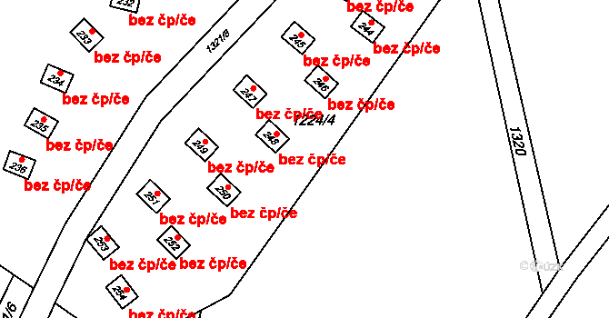 Oskava 39000893 na parcele st. 248 v KÚ Třemešek, Katastrální mapa