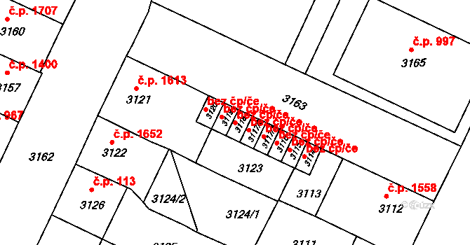 Litoměřice 41076893 na parcele st. 3118 v KÚ Litoměřice, Katastrální mapa