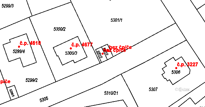 Chomutov 41487893 na parcele st. 5301/3 v KÚ Chomutov I, Katastrální mapa