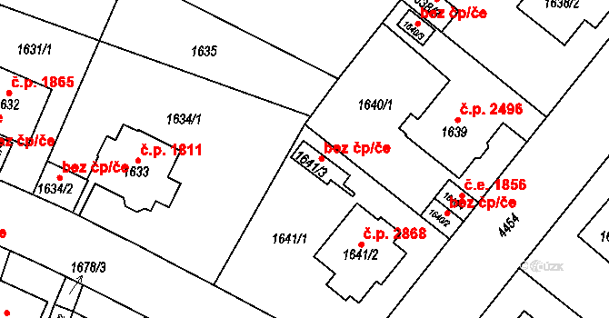 Teplice 45115893 na parcele st. 1641/3 v KÚ Teplice, Katastrální mapa